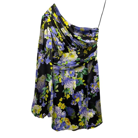 LIne and Dot Floral One-Shoulder Mini Dress Size Small - Picture 8 of 8